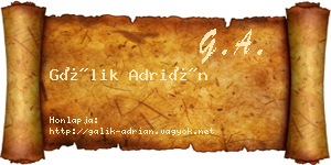 Gálik Adrián névjegykártya