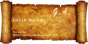 Gálik Adrián névjegykártya